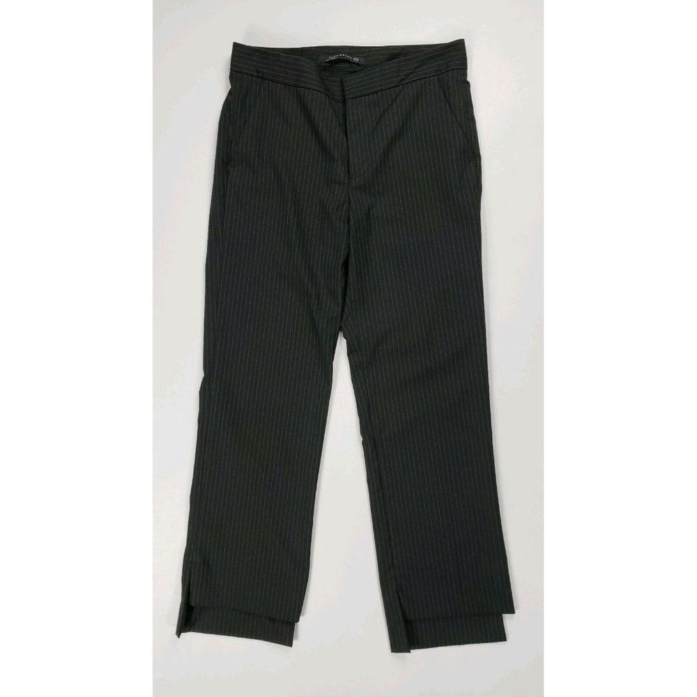 Zara Woman Step Hem Pinstriped Career Dress Pants Size XS